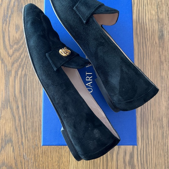 Stuart Weitzman Black Suede Loafers Size 8 - Picture 5 of 10